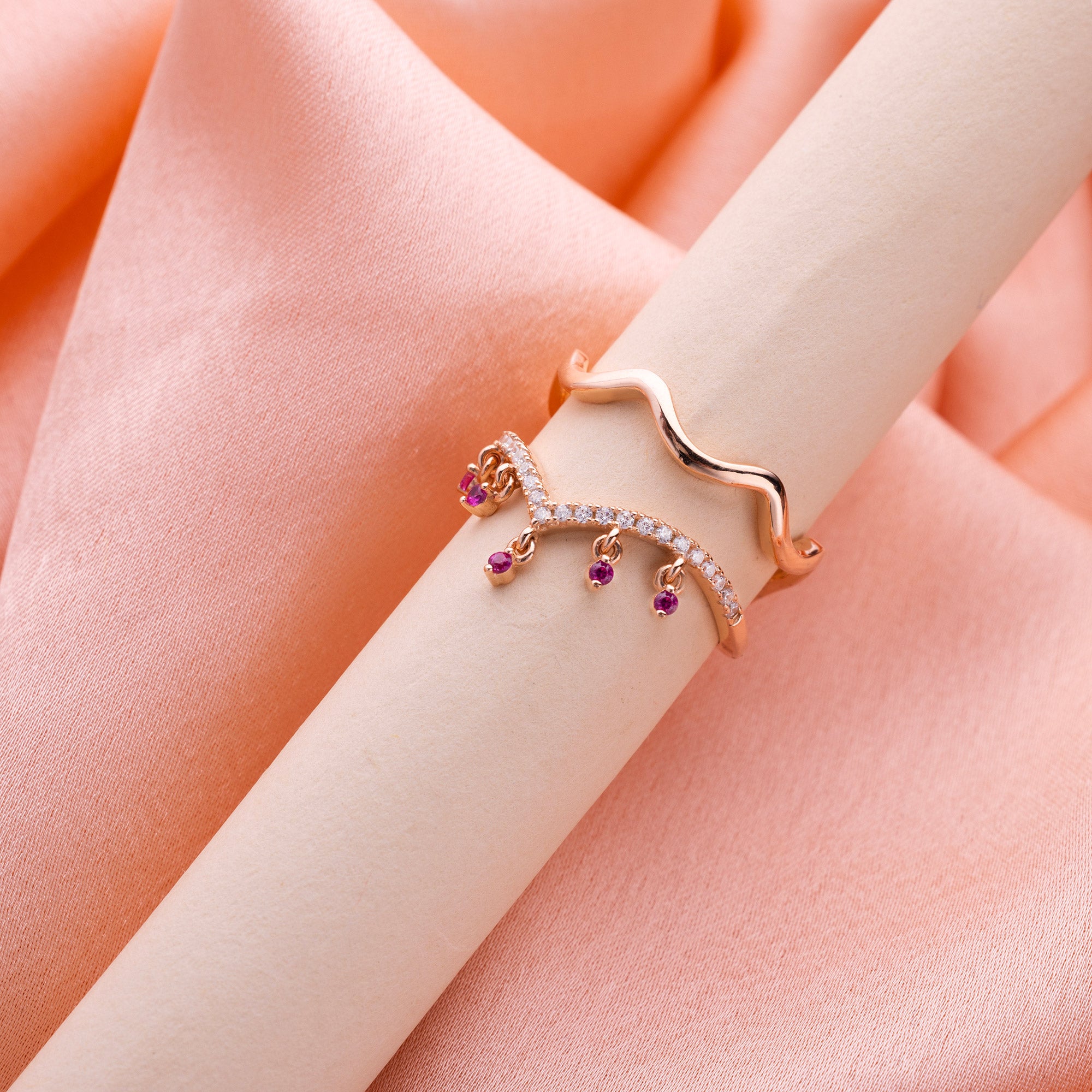 Dazzling Drapes Rose Gold Ring Exquisite Silver Ring for Women