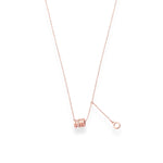 Rose Gold Cylindrical Diamond Studded Pendant With Link Chain - LIORA - 925 Silver Jewellery