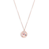 Rose Gold Carved Evil Eye Pendant With Link Chain - LIORA - 925 Silver Jewellery