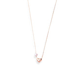 Pearl & Heart Rose Gold Necklace - LIORA - 925 Silver Jewellery