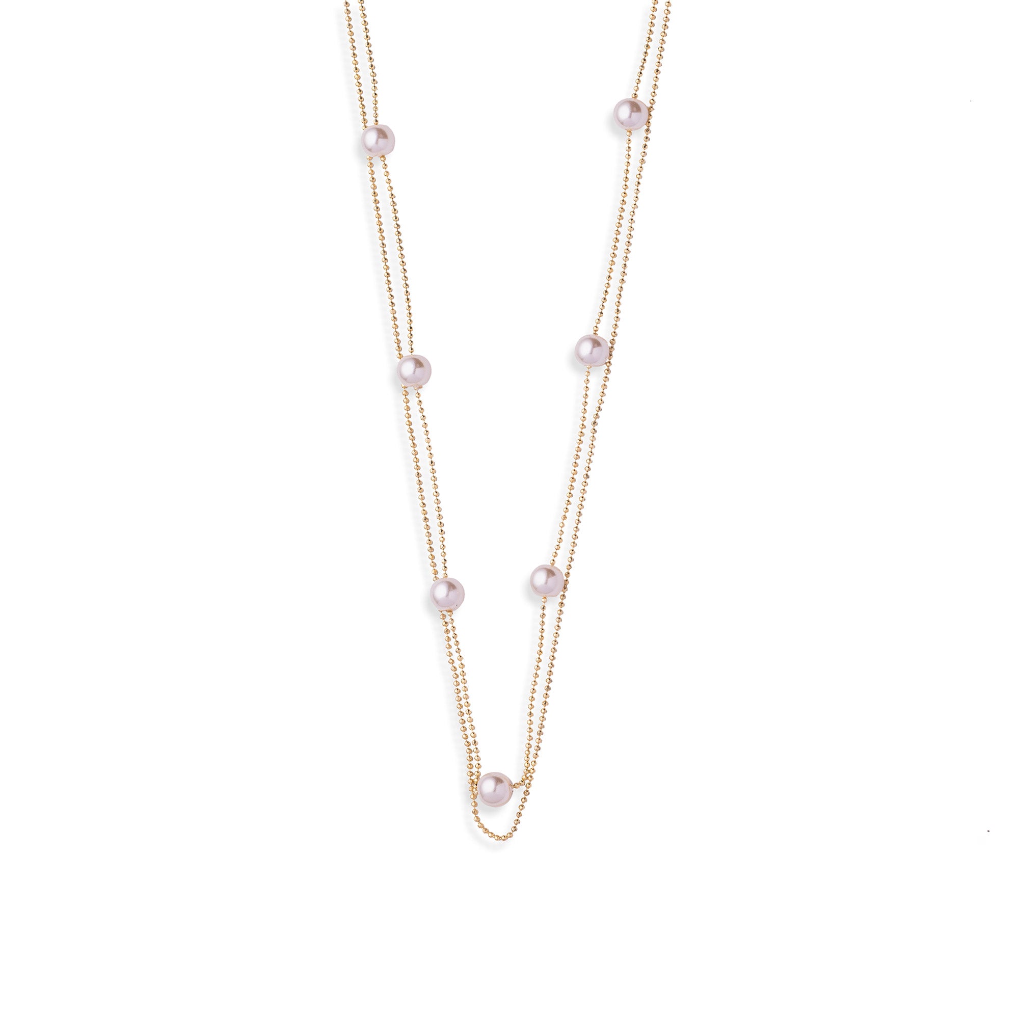 Gold Plated Layered Pearl Necklace - LIORA - 925 Silver Jewellery