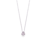 Diamond Studded Petal Pendant With Link Chain - LIORA - 925 Silver Jewellery