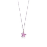 Star Crystal Purple Pendant With Link Chain - LIORA - 925 Silver Jewellery