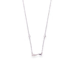 Silver Twisted Bar Pendant With Link Chain - LIORA - 925 Silver Jewellery