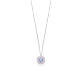 Dainty Diamond Studded Evil Eye Pendant With Link Chain - LIORA - 925 Silver Jewellery