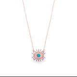 Evil Eye Buggatte Pendant With Link Chain - LIORA - 925 Silver Jewellery