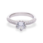 Silver Solitaire Diamond Ring - LIORA - 925 Silver Jewellery