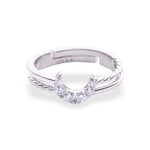 Silver Crescent Moon Ring - LIORA - 925 Silver Jewellery