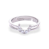 Silver Crescent Moon Ring - LIORA - 925 Silver Jewellery