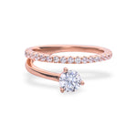 Sparkling Rose Gold Solitaire Ring - LIORA - 925 Silver Jewellery