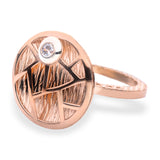 Rose Gold Minimal Circular Diamond Party Ring - LIORA - 925 Silver Jewellery