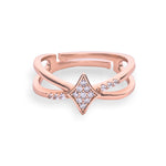 Rose Gold Crisscross Diamond Ring - LIORA - 925 Silver Jewellery