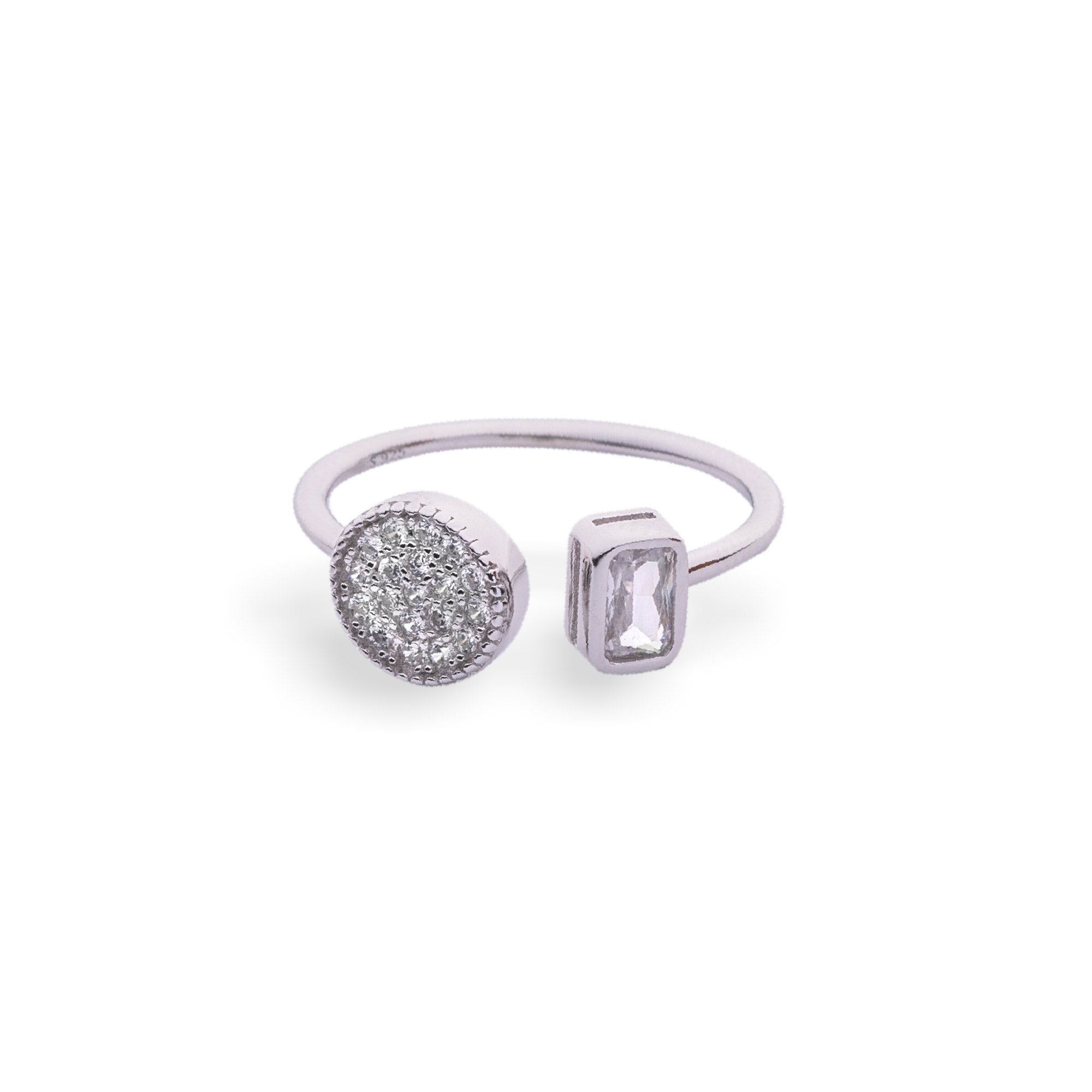 Dual Design Silver Ring - LIORA - 925 Silver Jewellery