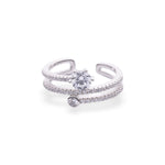 Triple Sparkling Solitaire Ring - LIORA - 925 Silver Jewellery