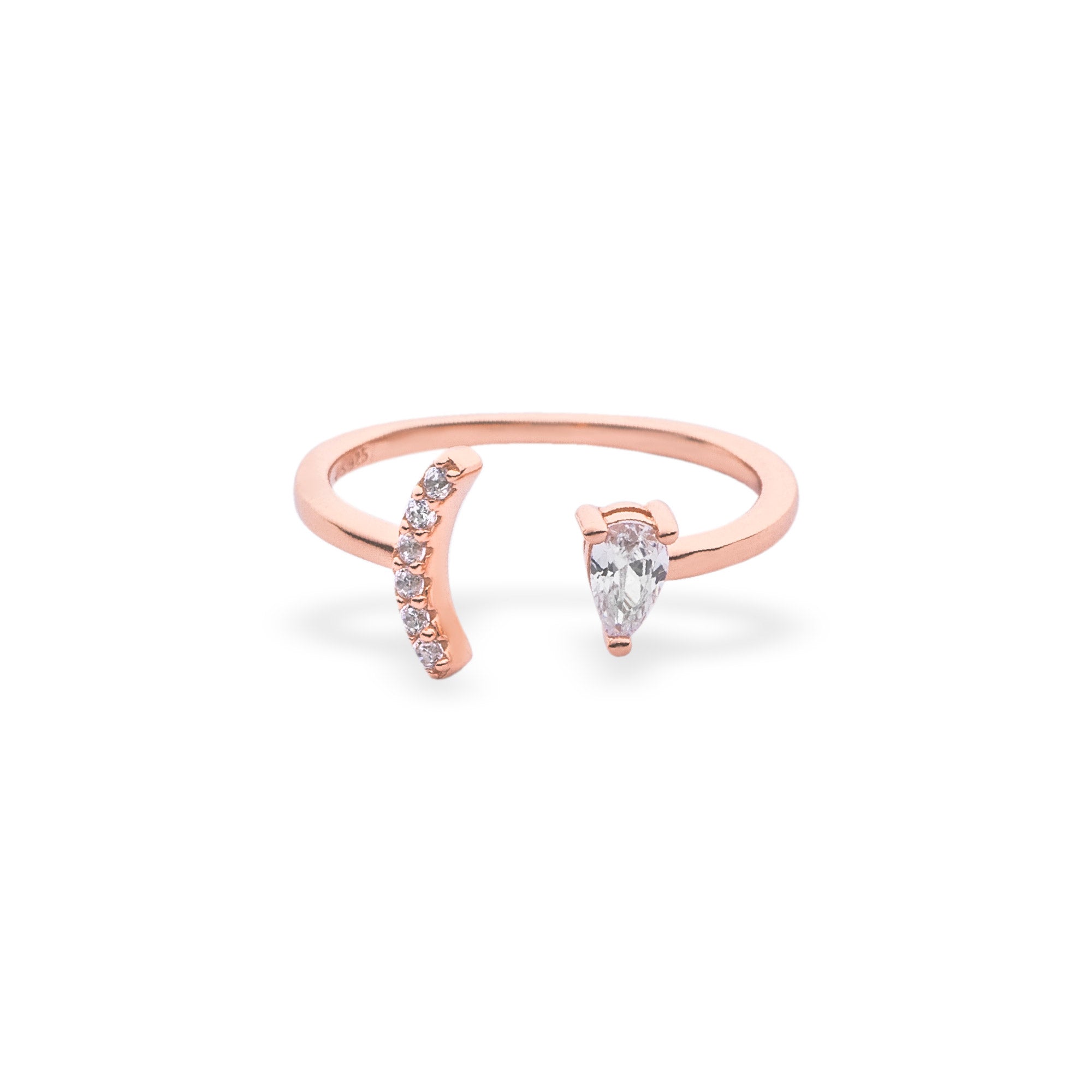 Rose Gold Solitaire Diamond Ring - LIORA - 925 Silver Jewellery