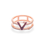 Sparkling Rose Gold Ring - LIORA - 925 Silver Jewellery