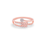 Rose Gold Floral Sparkle Silver Ring - LIORA - 925 Silver Jewellery