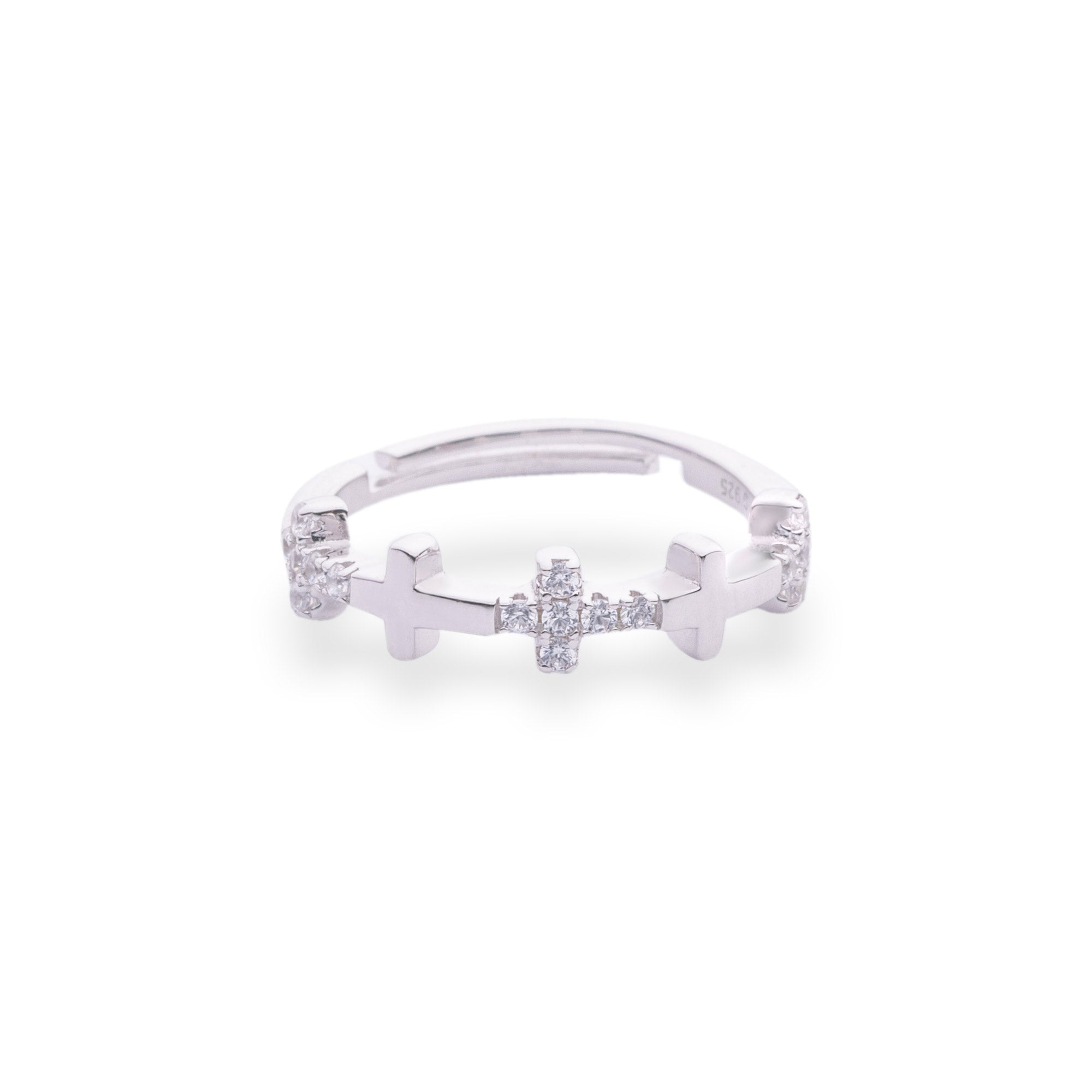 Sparkling Silver Cross Ring - LIORA - 925 Silver Jewellery