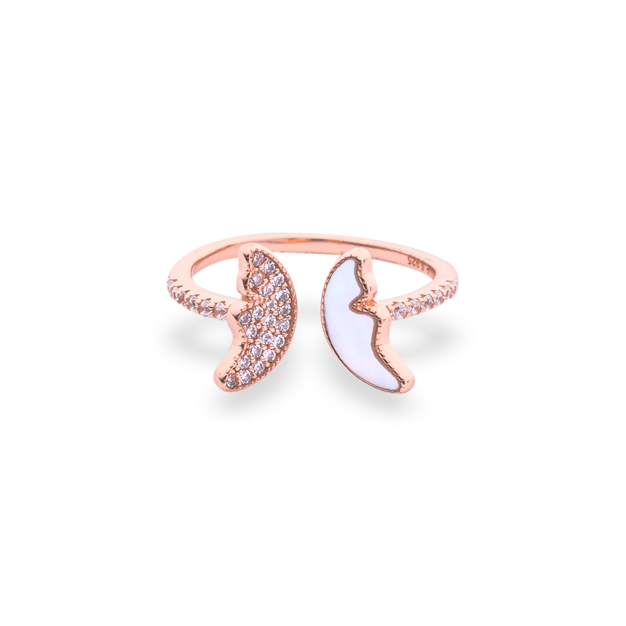 Rose Gold Plated Butterfly Ring - LIORA - 925 Silver Jewellery