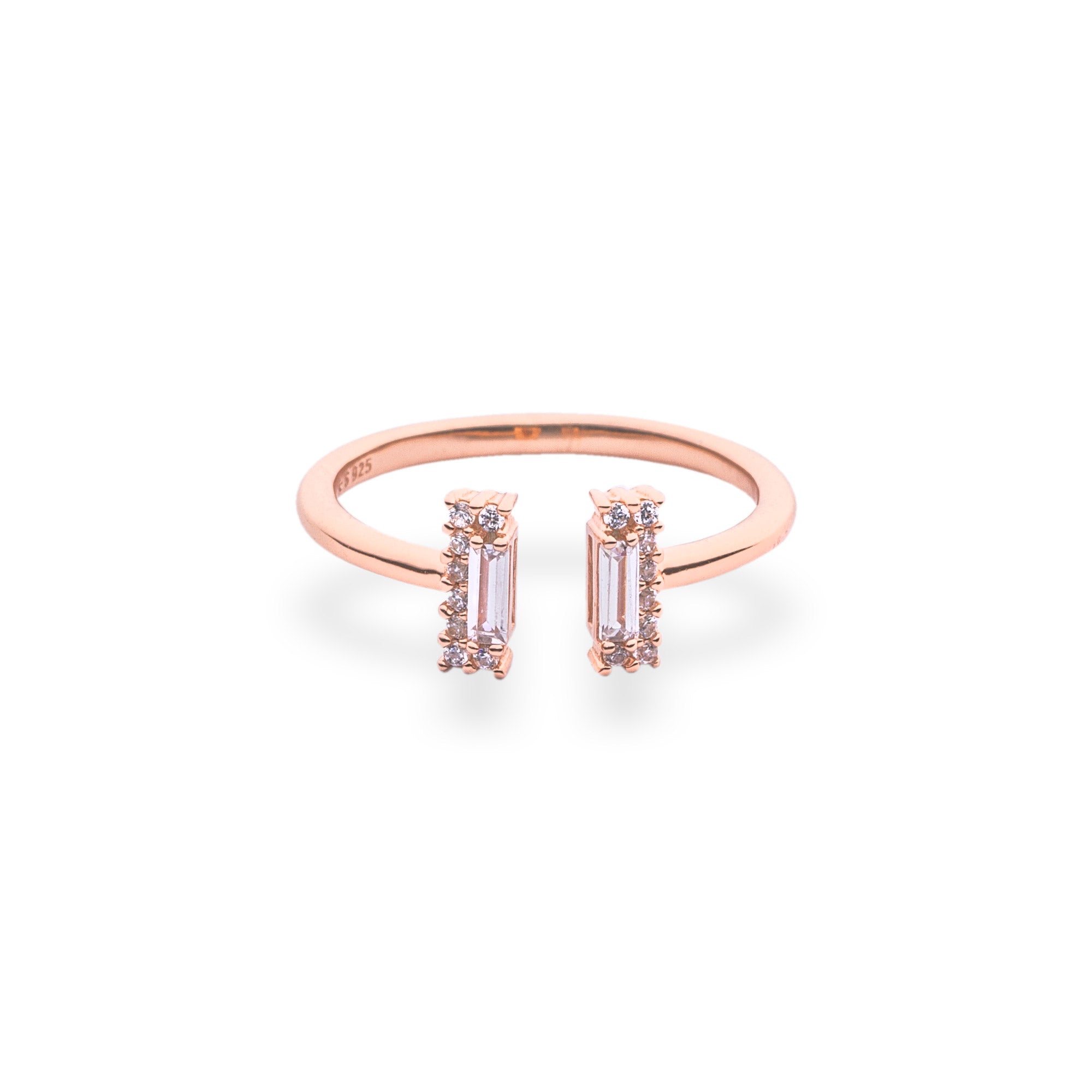 Twin Sparkling Bar Ring - LIORA - 925 Silver Jewellery