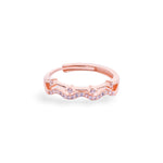 Rose Gold Radiant Curve Diamond Ring - LIORA - 925 Silver Jewellery