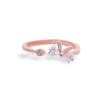 Rose Gold Plated Belle Bow Diamond Ring - LIORA - 925 Silver Jewellery