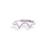 Sparkling Wavy Silver Ring - LIORA - 925 Silver Jewellery