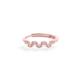 Rose Gold Dazzle Wave Diamond Ring - LIORA - 925 Silver Jewellery