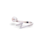 Sparkling Thunder Pearl Ring - LIORA - 925 Silver Jewellery