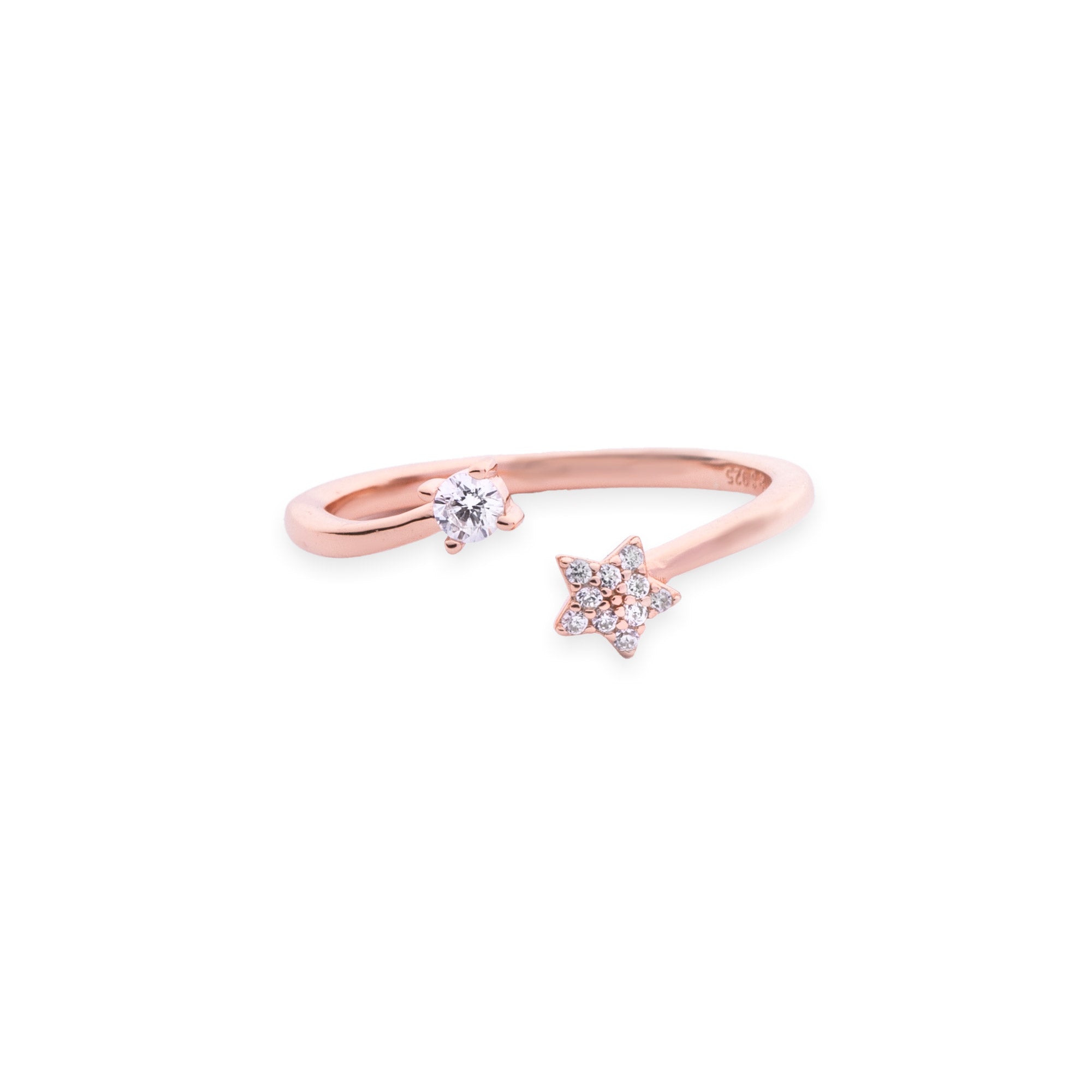 Rose Gold Plated Celestial Glow Ring - LIORA - 925 Silver Jewellery