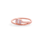 Rose Gold Bar Sparkling Ring - LIORA - 925 Silver Jewellery