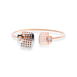 Designer Cuff Bracelet In Rose Gold Plating - LIORA - 925 Silver Jewellery