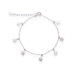 Silver Star Charms Chain Bracelet - LIORA - 925 Silver Jewellery