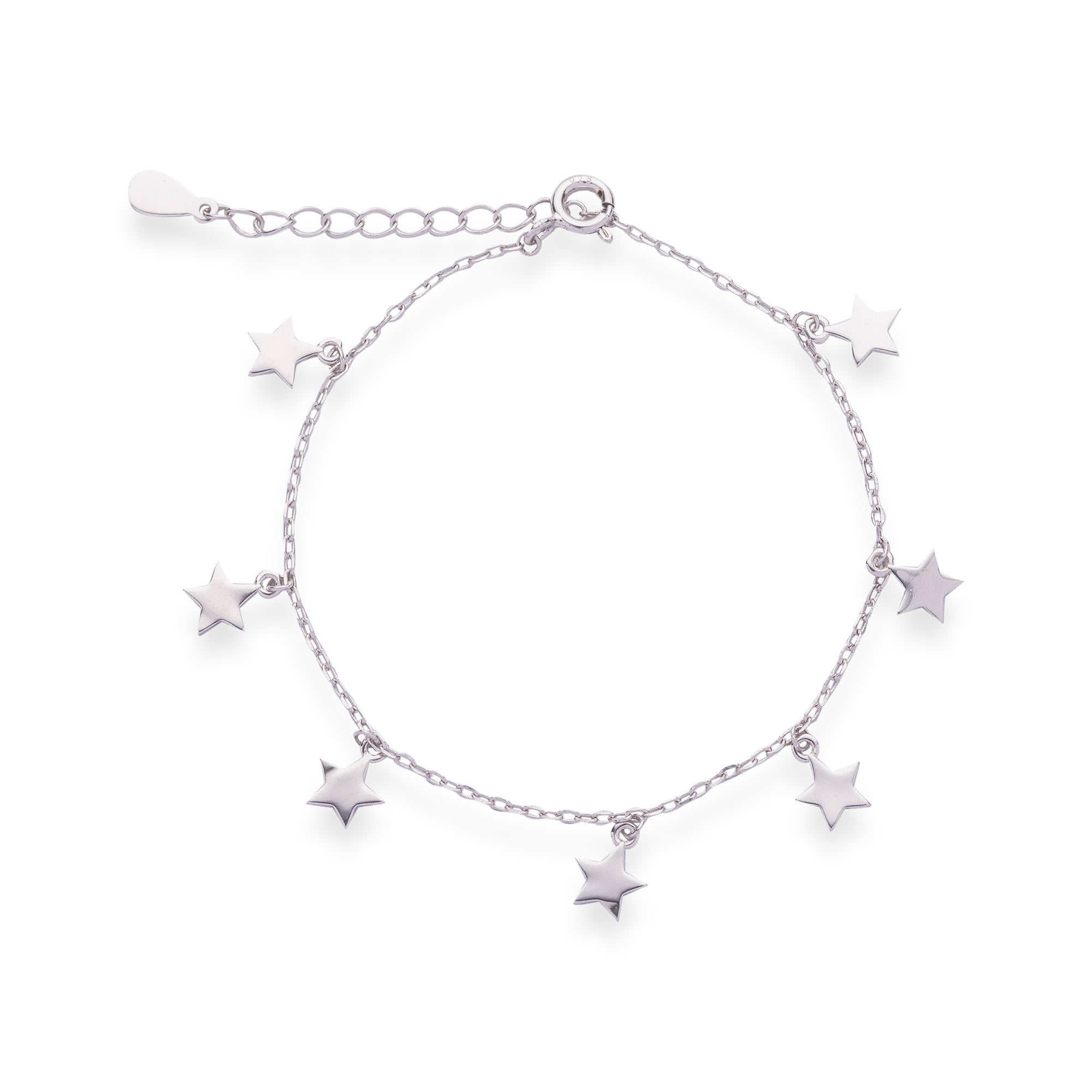 Silver Star Charms Chain Bracelet - LIORA - 925 Silver Jewellery