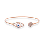 Rose Gold Evil Eye Cuff Bracelet - LIORA - 925 Silver Jewellery