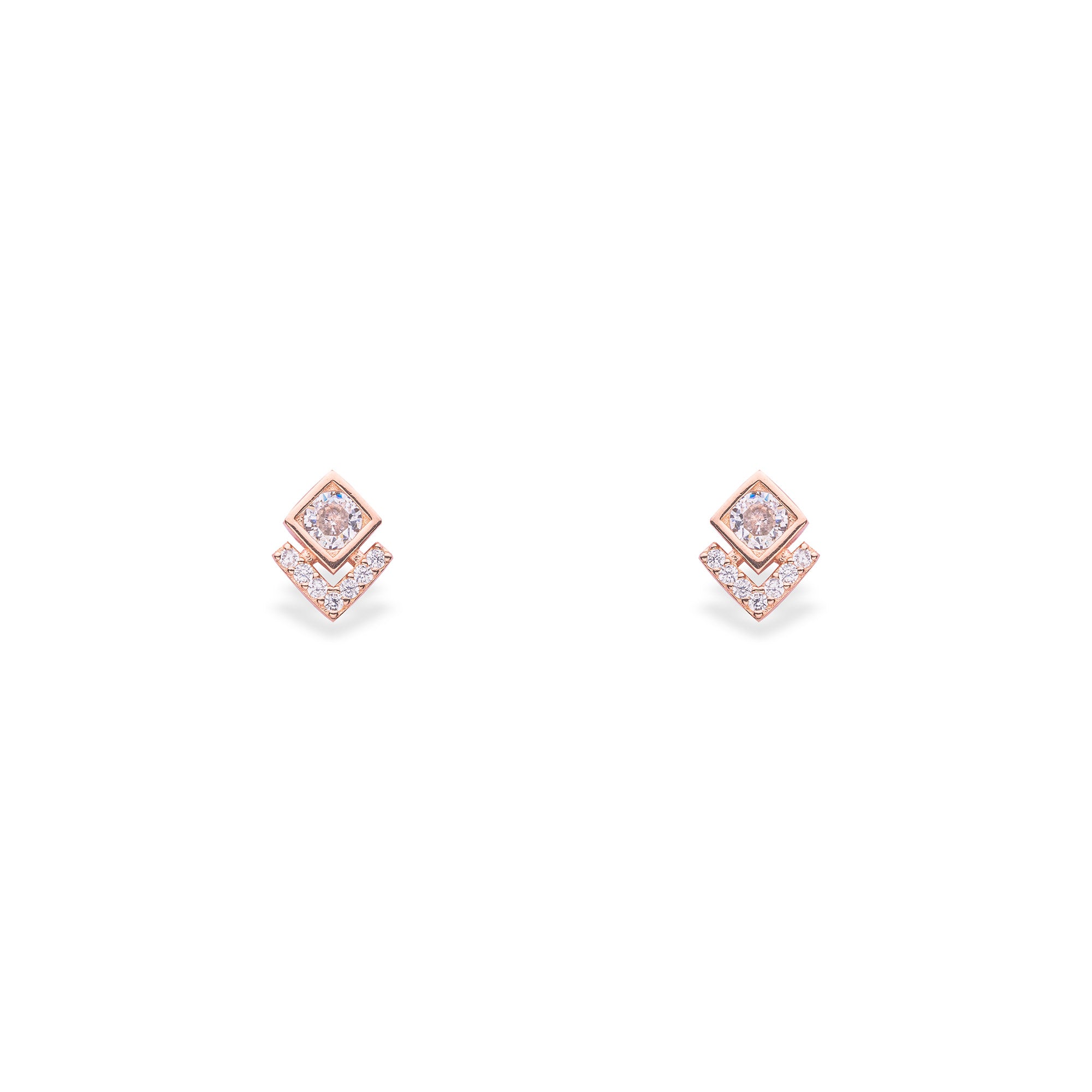 Rose Gold Dainty Elegant Studs - LIORA - 925 Silver Jewellery