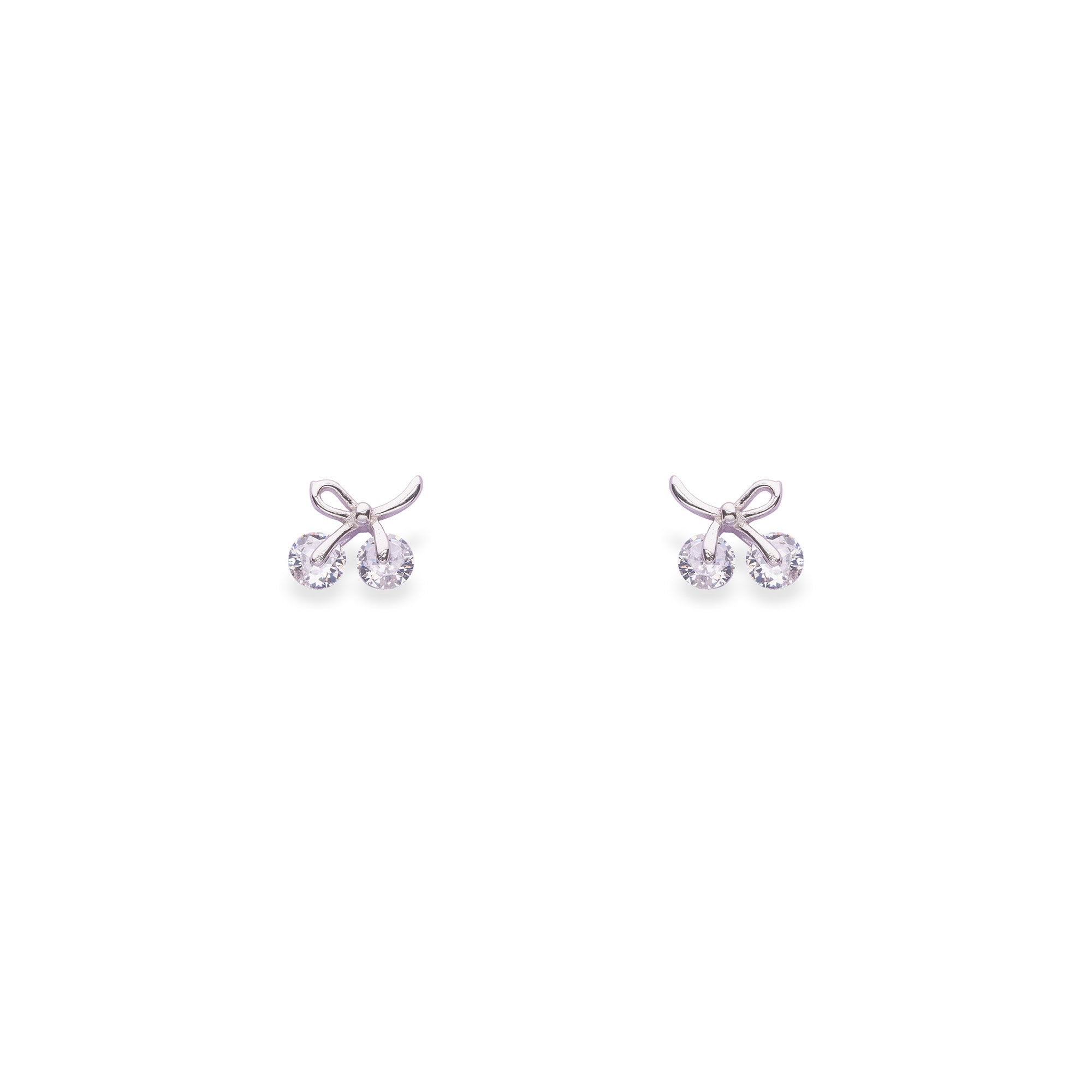 Silver Cherry Studs - LIORA - 925 Silver Jewellery