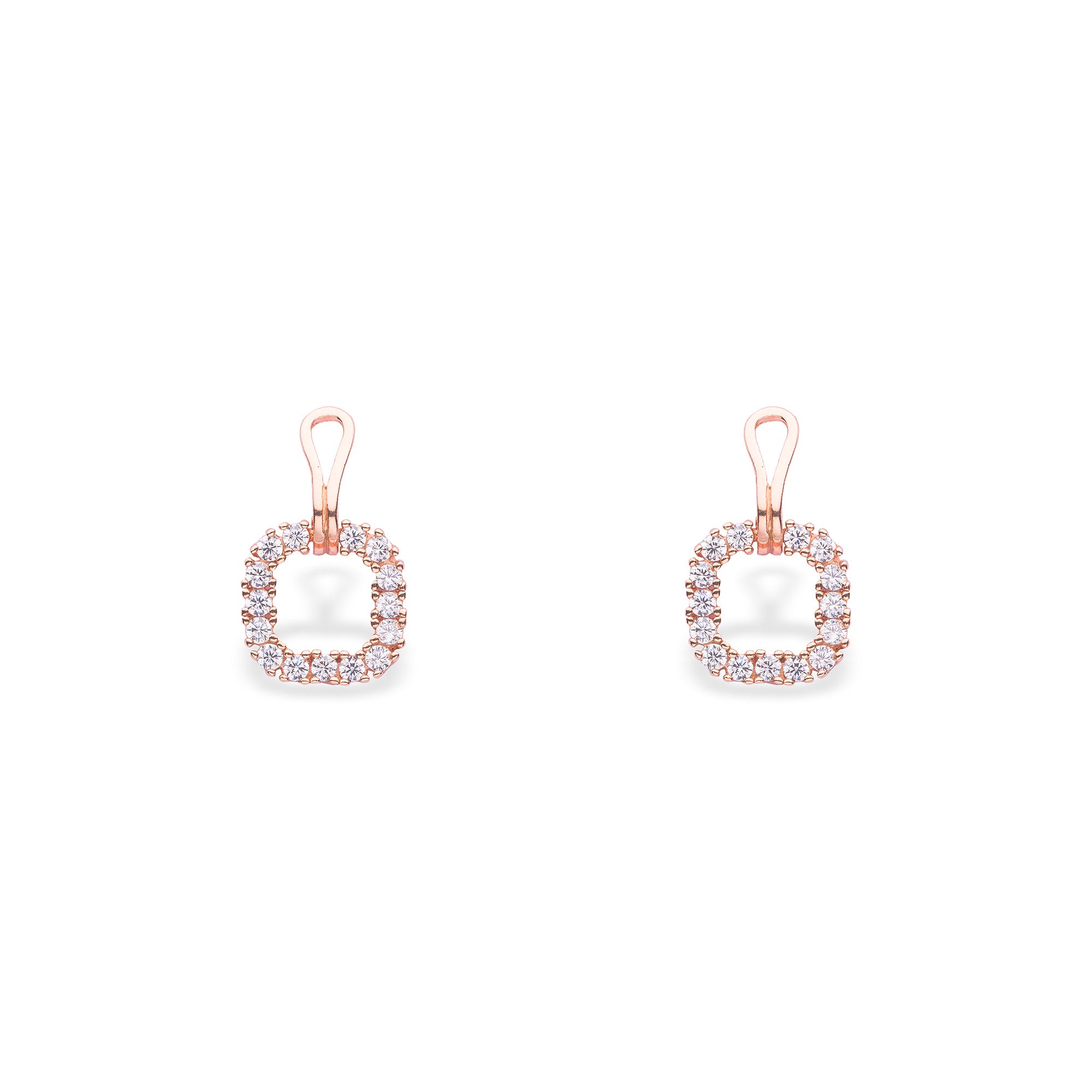 Diamond Square Drops - LIORA - 925 Silver Jewellery