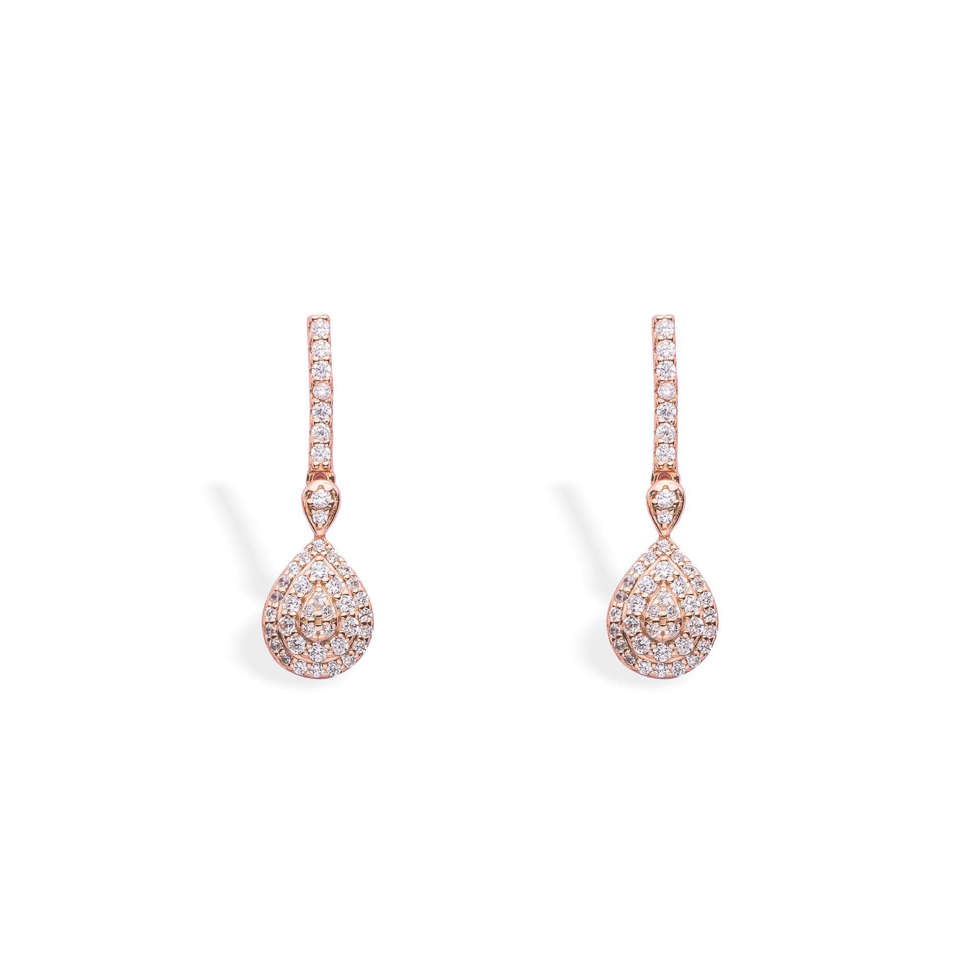 Rose Gold Droplet Earrings - LIORA - 925 Silver Jewellery