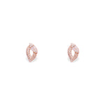 Rose Gold Diamond Leaf Sparkle Studs - LIORA - 925 Silver Jewellery