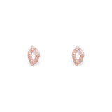 Rose Gold Diamond Leaf Sparkle Studs - LIORA - 925 Silver Jewellery