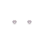 Silver Solitaire Heart Studs - LIORA - 925 Silver Jewellery