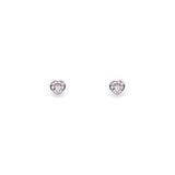 Silver Solitaire Heart Studs - LIORA - 925 Silver Jewellery