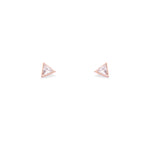 Rose Gold Triangle Solitaire Studs - LIORA - 925 Silver Jewellery