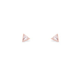 Rose Gold Triangle Solitaire Studs - LIORA - 925 Silver Jewellery