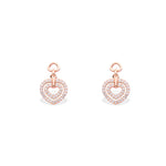 Diamond Cascade Rose Gold Heart Drops - LIORA - 925 Silver Jewellery