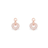 Diamond Cascade Rose Gold Heart Drops - LIORA - 925 Silver Jewellery