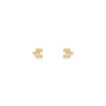 Gold Puzzle Studs - LIORA - 925 Silver Jewellery