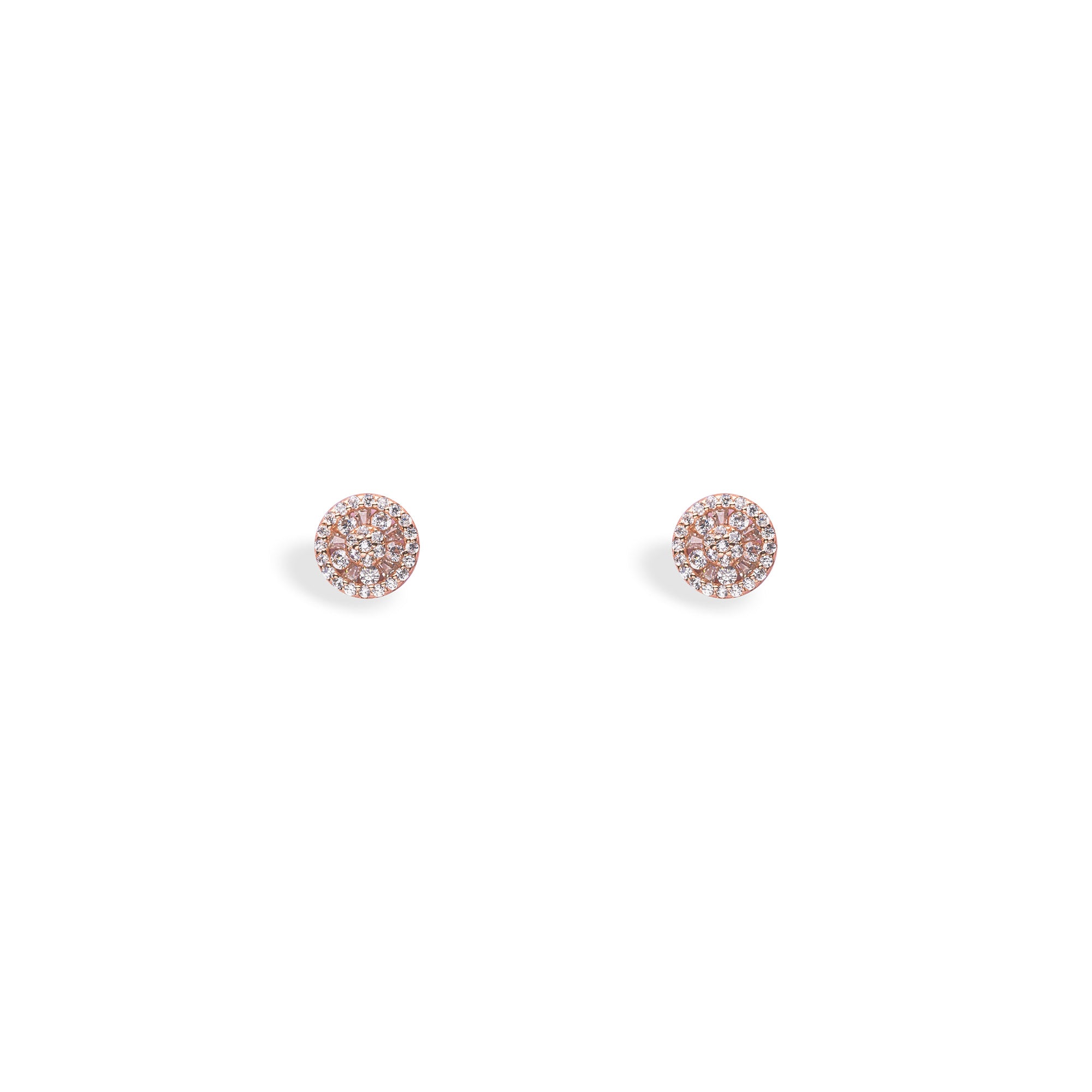 Rose Gold Circular Flower Studs - LIORA - 925 Silver Jewellery