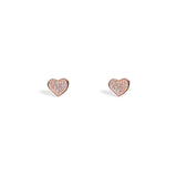 Rose Gold Sparkling Love Studs - LIORA - 925 Silver Jewellery